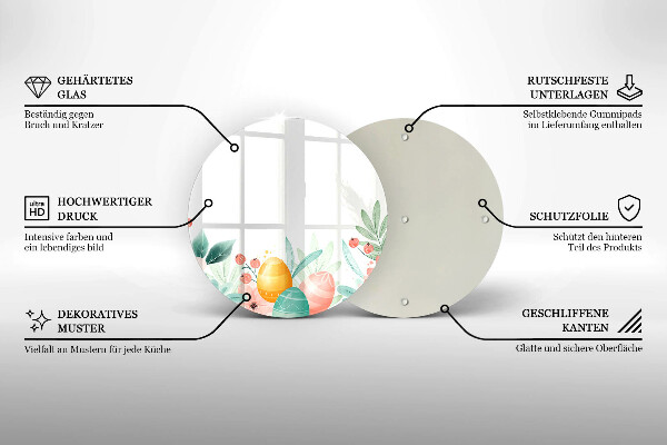 Kuchynská doska zo skla veľkonočné vajíčka