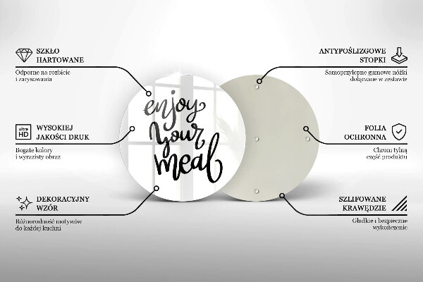 Kuchynská doska zo skla Enjoy your meal