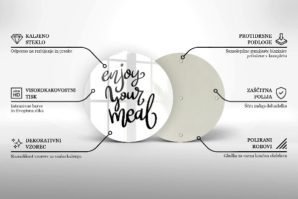 Kuchynská doska zo skla Enjoy your meal