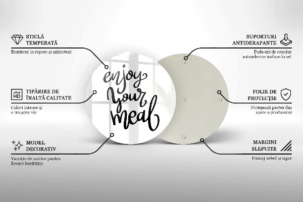 Kuchynská doska zo skla Enjoy your meal