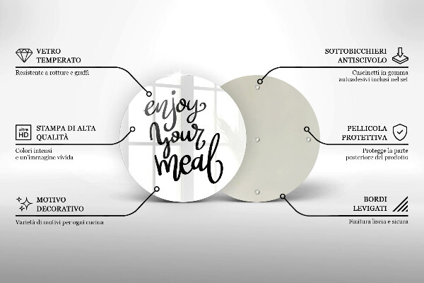 Kuchynská doska zo skla Enjoy your meal