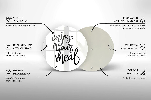 Kuchynská doska zo skla Enjoy your meal