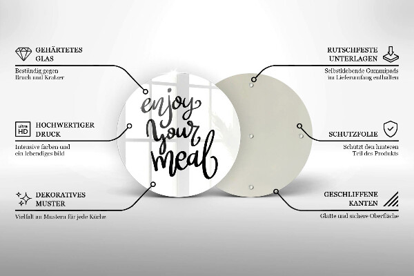 Kuchynská doska zo skla Enjoy your meal