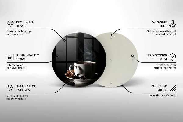 Kuchynská doska zo skla Šálka horúcej kávy