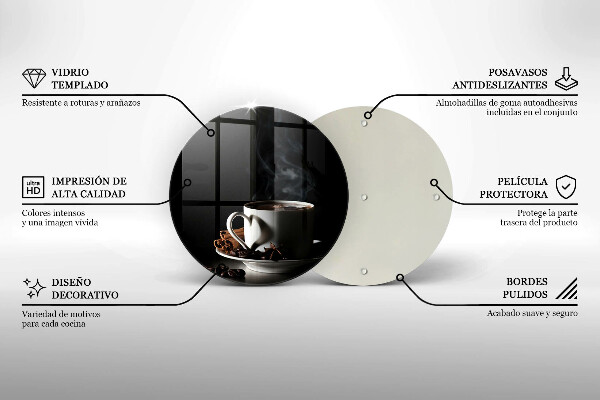 Kuchynská doska zo skla Šálka horúcej kávy