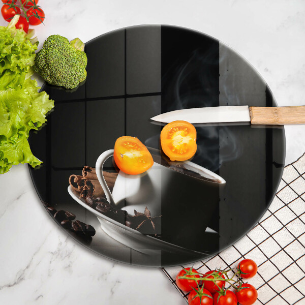 Kuchynská doska zo skla Šálka horúcej kávy