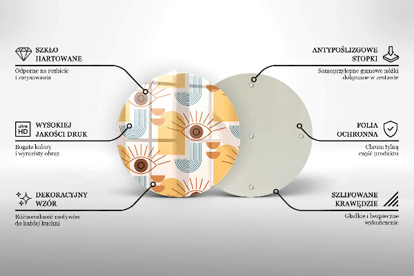 Kuchynská doska zo skla Boho vzor očí