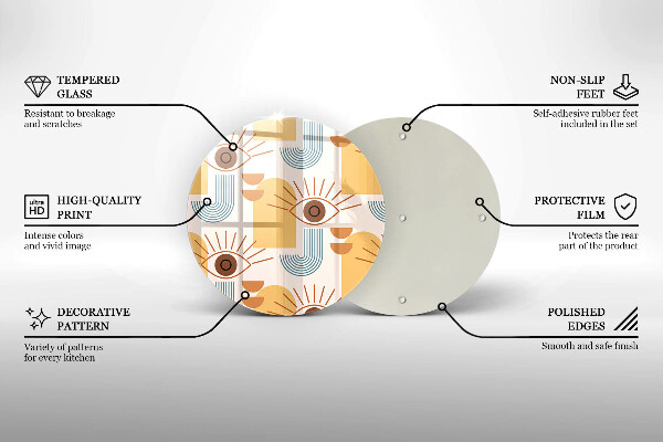 Kuchynská doska zo skla Boho vzor očí