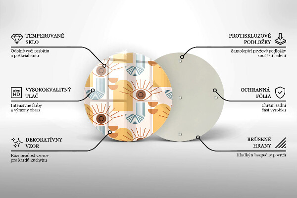 Kuchynská doska zo skla Boho vzor očí