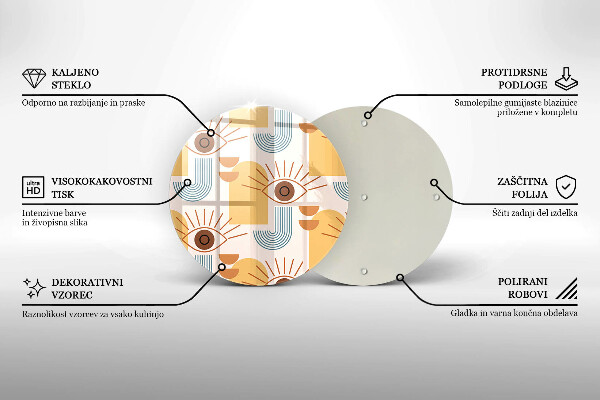 Kuchynská doska zo skla Boho vzor očí