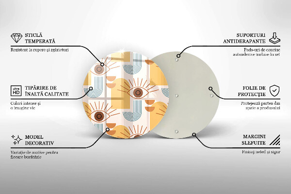 Kuchynská doska zo skla Boho vzor očí