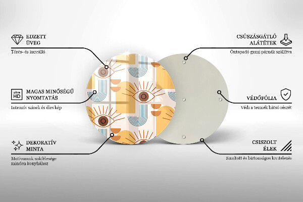 Kuchynská doska zo skla Boho vzor očí