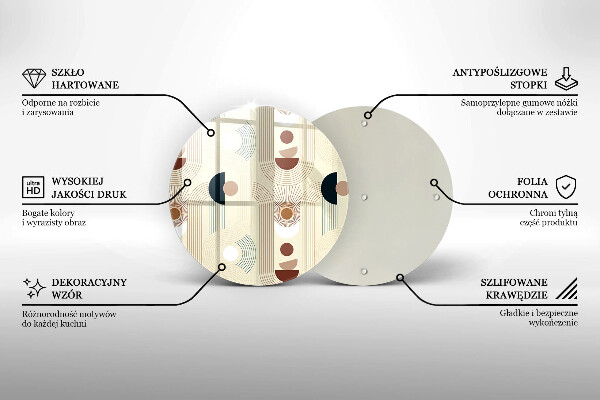 Kuchynská doska zo skla Boho geometrické tvary