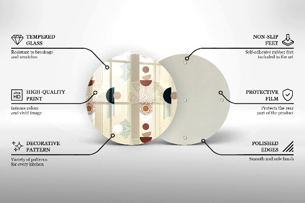 Kuchynská doska zo skla Boho geometrické tvary