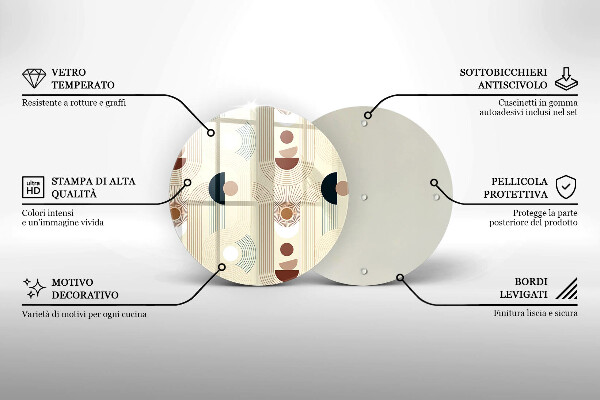 Kuchynská doska zo skla Boho geometrické tvary
