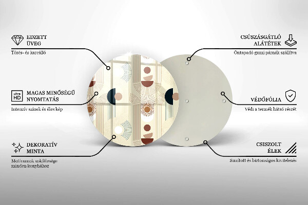 Kuchynská doska zo skla Boho geometrické tvary