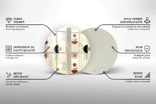 Kuchynská doska zo skla Boho geometrické tvary