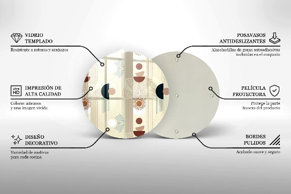 Kuchynská doska zo skla Boho geometrické tvary