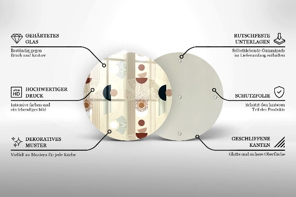 Kuchynská doska zo skla Boho geometrické tvary