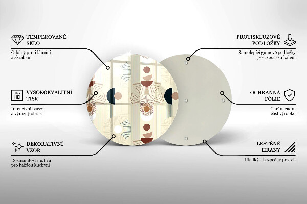 Kuchynská doska zo skla Boho geometrické tvary