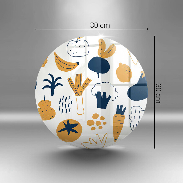 Kuchynská doska zo skla Jedlo ilustrácie