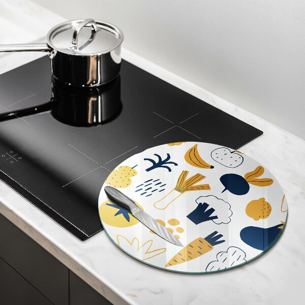 Kuchynská doska zo skla Jedlo ilustrácie