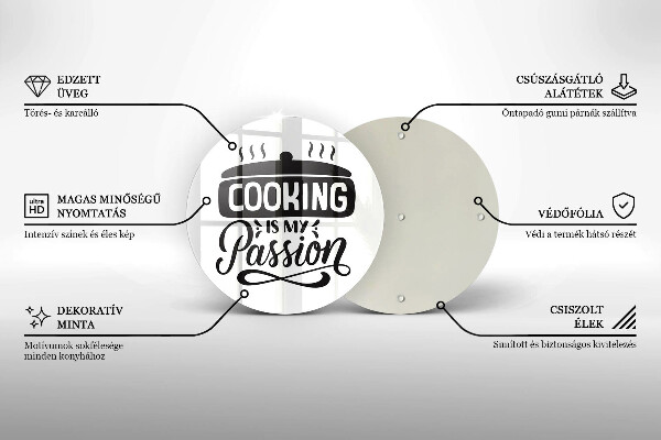 Kuchynská doska zo skla Cooking is my passion