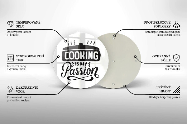 Kuchynská doska zo skla Cooking is my passion