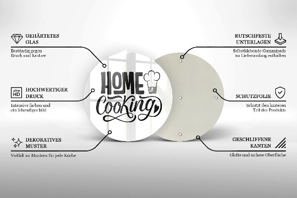 Kuchynská doska zo skla Home cooking