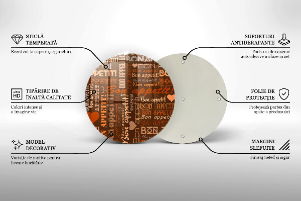 Kuchynská doska zo skla Bon Appetit titulky