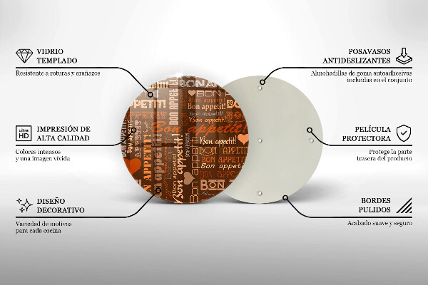 Kuchynská doska zo skla Bon Appetit titulky