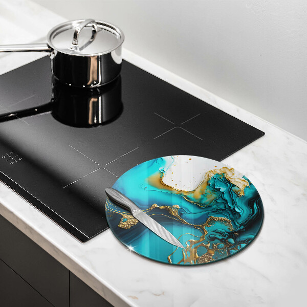 Kuchynská doska zo skla Tyrkysová abstrakcia