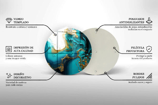 Kuchynská doska zo skla Tyrkysová abstrakcia