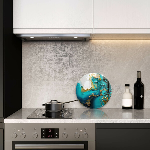 Kuchynská doska zo skla Tyrkysová abstrakcia