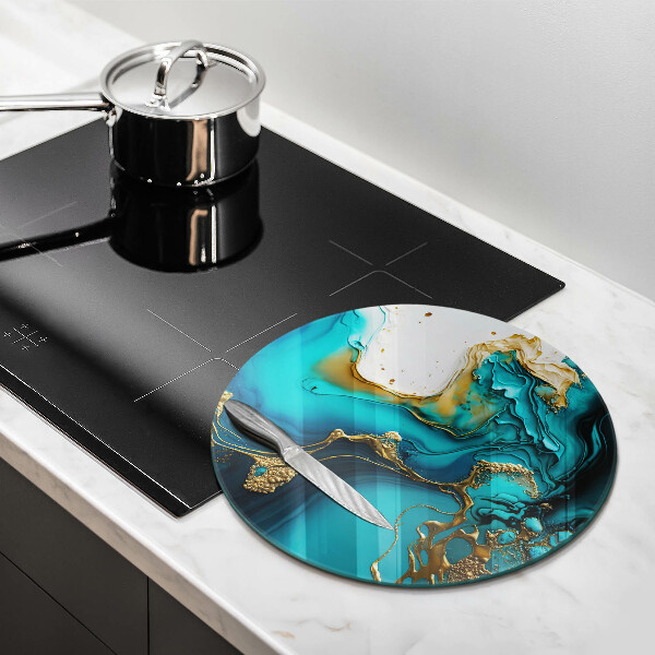 Kuchynská doska zo skla Tyrkysová abstrakcia