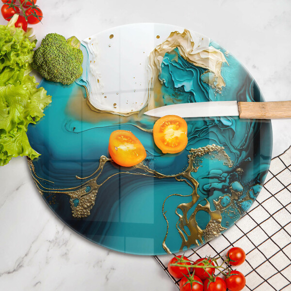 Kuchynská doska zo skla Tyrkysová abstrakcia