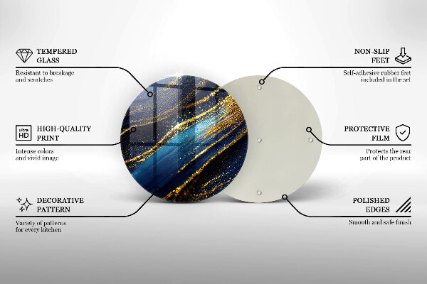 Kuchynská doska zo skla Námornícka modrá abstrakcia