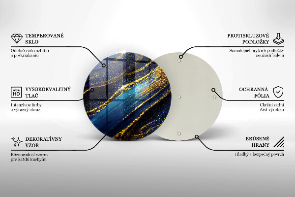 Kuchynská doska zo skla Námornícka modrá abstrakcia