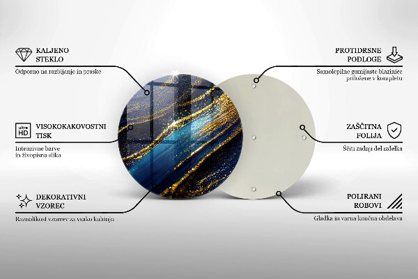 Kuchynská doska zo skla Námornícka modrá abstrakcia