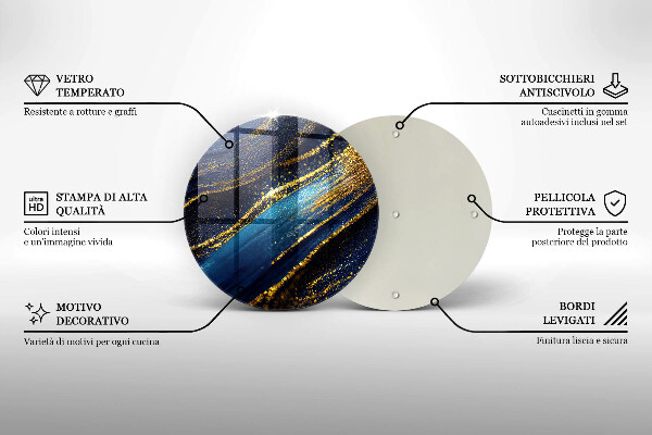 Kuchynská doska zo skla Námornícka modrá abstrakcia