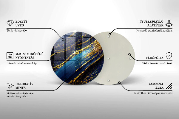 Kuchynská doska zo skla Námornícka modrá abstrakcia