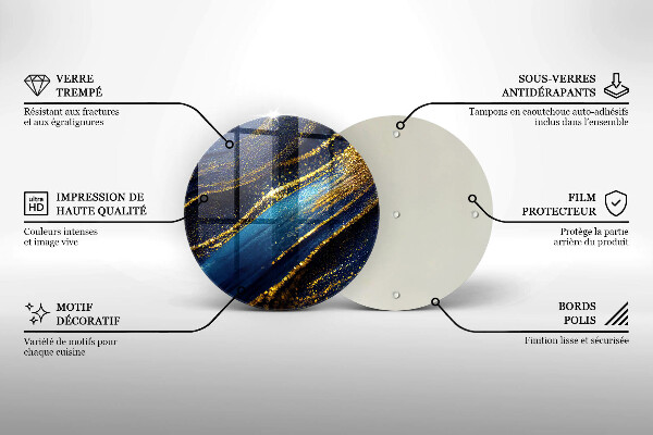Kuchynská doska zo skla Námornícka modrá abstrakcia