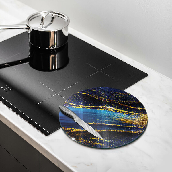 Kuchynská doska zo skla Námornícka modrá abstrakcia