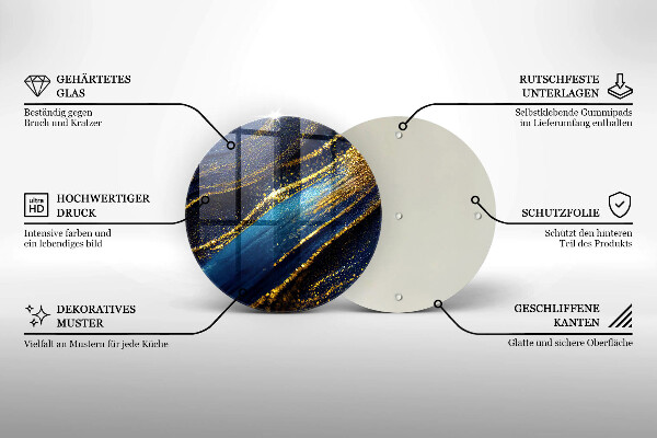 Kuchynská doska zo skla Námornícka modrá abstrakcia