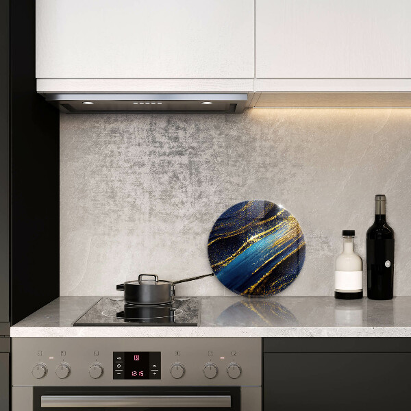 Kuchynská doska zo skla Námornícka modrá abstrakcia