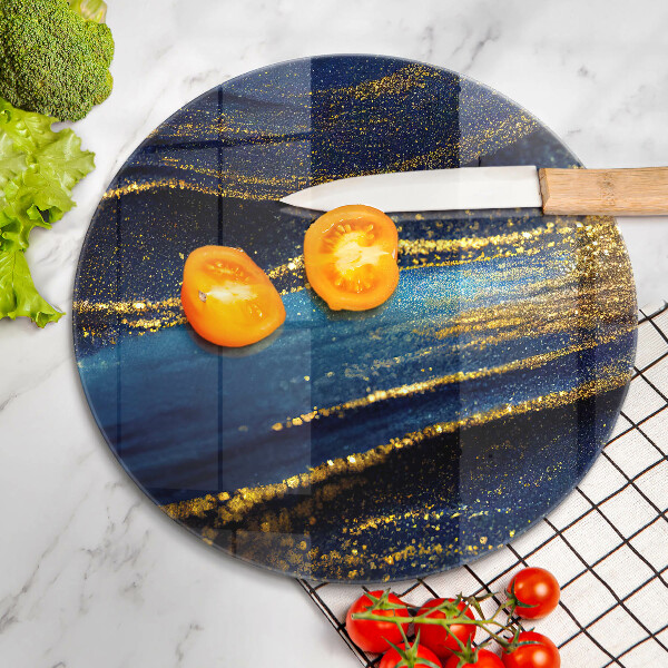 Kuchynská doska zo skla Námornícka modrá abstrakcia