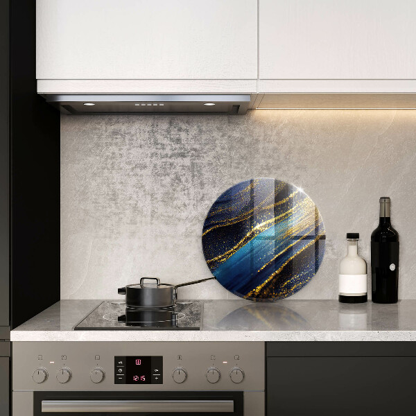 Kuchynská doska zo skla Námornícka modrá abstrakcia