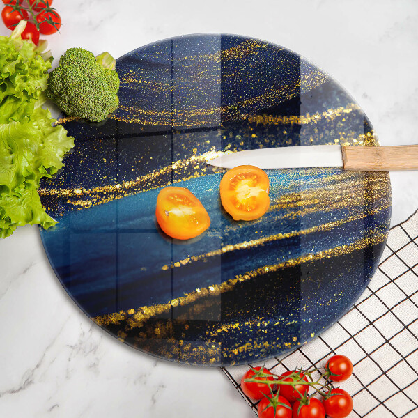 Kuchynská doska zo skla Námornícka modrá abstrakcia