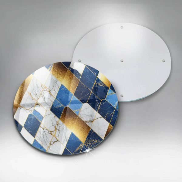 Kuchynská doska zo skla Zlaté mramorové kosoštvorce