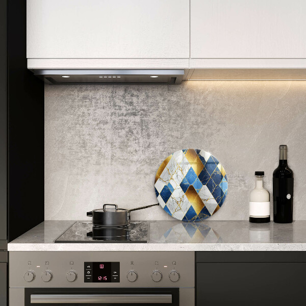 Kuchynská doska zo skla Zlaté mramorové kosoštvorce